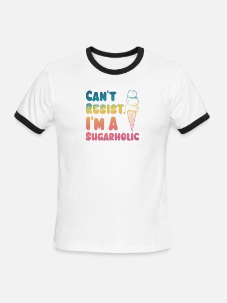 Sugarholic Ice Cream Pop - Men's Ringer T-Shirt - white/black