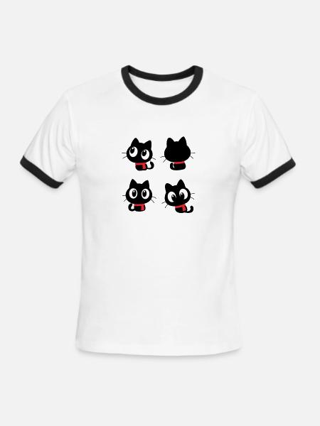 Noir Eyes Quartet - Men's Ringer T-Shirt - white/black
