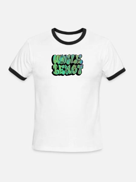 Wild Beast Graffiti Holographic Rainbow - Men's Ringer T-Shirt - white/black
