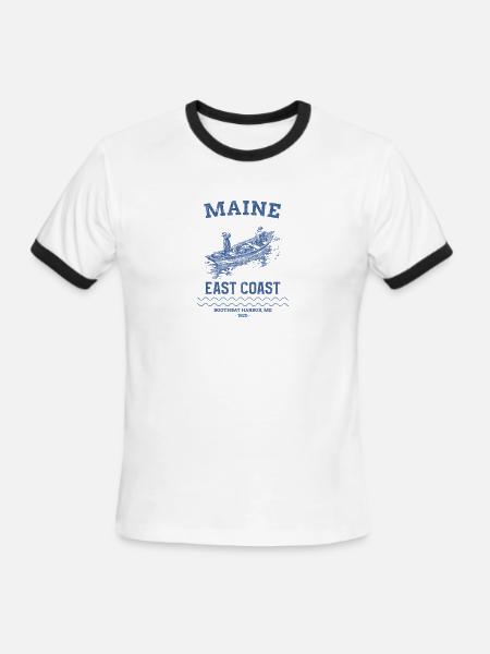 east_coast_boothbay - Men's Ringer T-Shirt - white/black