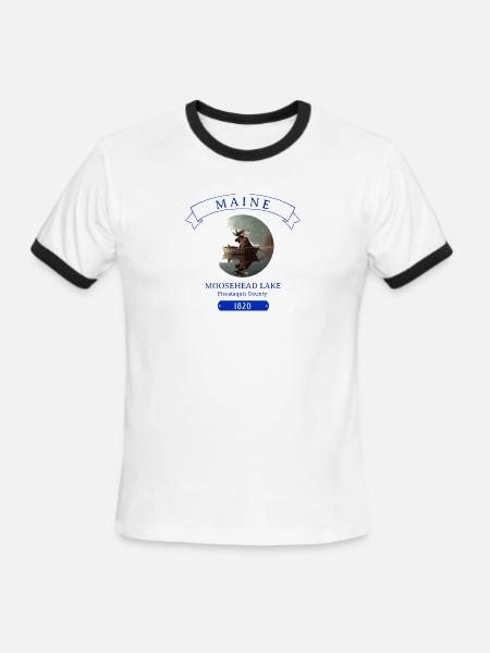 MOOSEHEAD_LAKE Maine - Men's Ringer T-Shirt - white/black