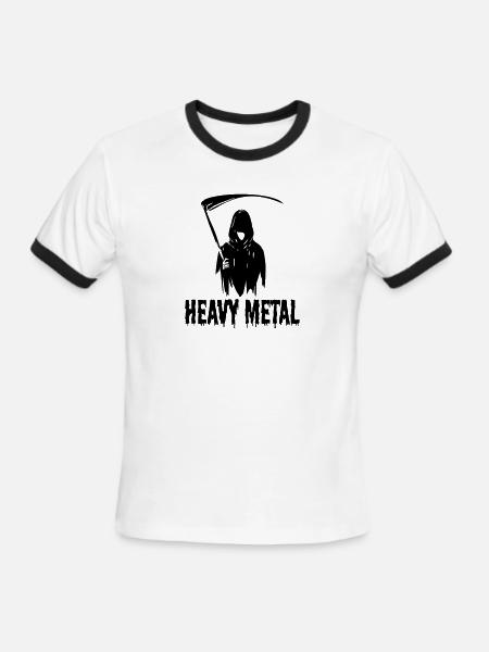 Reaper Heavy Metal Horror Style - Men's Ringer T-Shirt - white/black