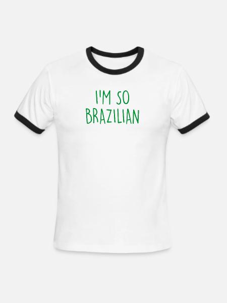 I'm so Brazilian Brazil - Men's Ringer T-Shirt - white/black