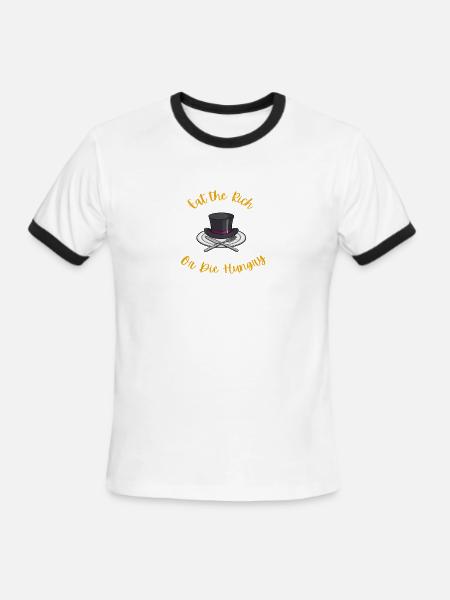 Eat the rich - Men's Ringer T-Shirt - white/black