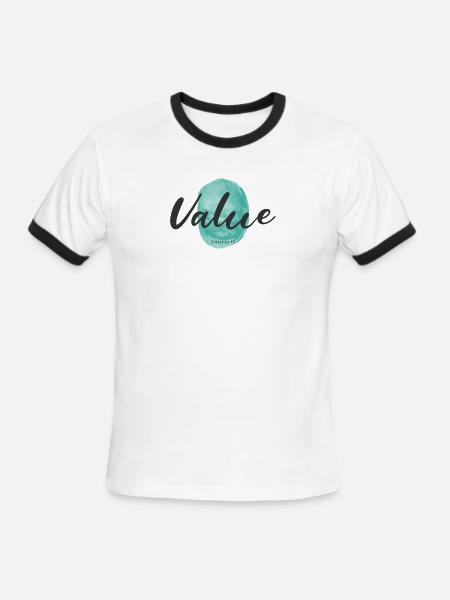 Value Yourself - Men's Ringer T-Shirt - white/black