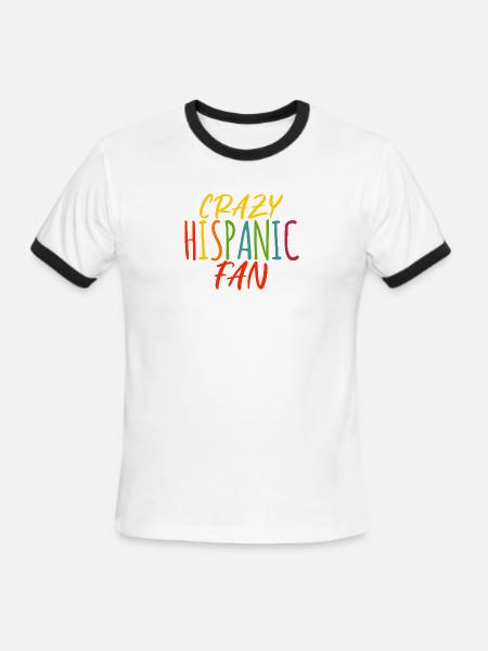 Crazy Hispanic Fan - Men's Ringer T-Shirt - white/black