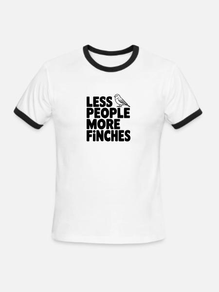 Less People More Finches - Men's Ringer T-Shirt - white/black
