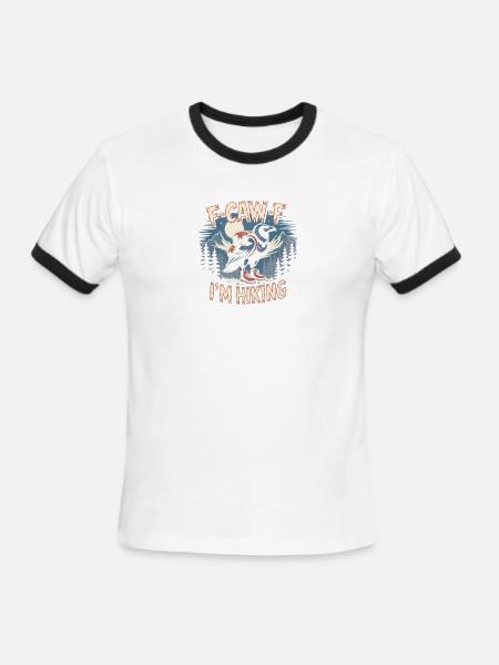 F-Caw-F I'm Hiking Crow - Men's Ringer T-Shirt - white/black