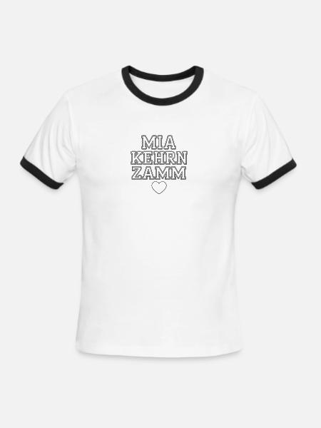 Mia Kehren Zamm Heart Tee - Men's Ringer T-Shirt - white/black