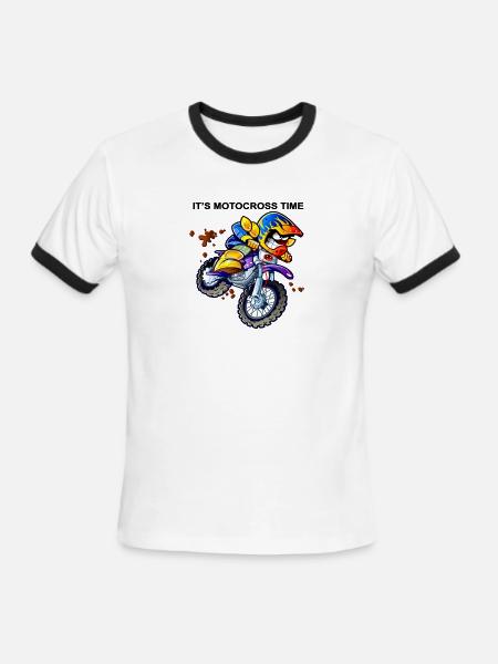 Vivid Moto Racer Neon Splash - Men's Ringer T-Shirt - white/black