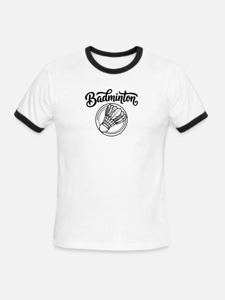 badminton - Men's Ringer T-Shirt - white/black