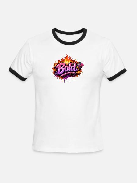 Bold Graffiti Fire Art - Men's Ringer T-Shirt - white/black