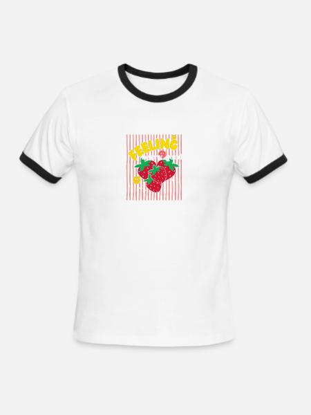 Berry Good Feeling - Men's Ringer T-Shirt - white/black