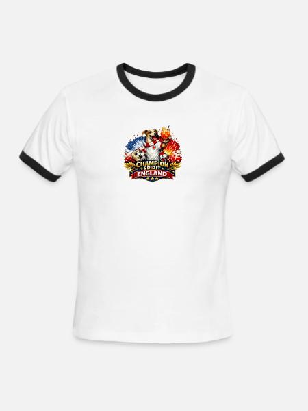 Whippet Soccer Fan England - Men's Ringer T-Shirt - white/black