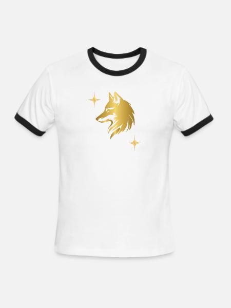 Golden Wolf - Men's Ringer T-Shirt - white/black