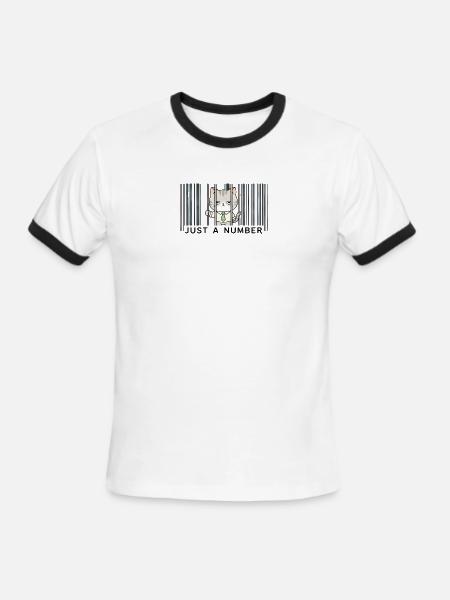 Barcode Cage - Men's Ringer T-Shirt - white/black