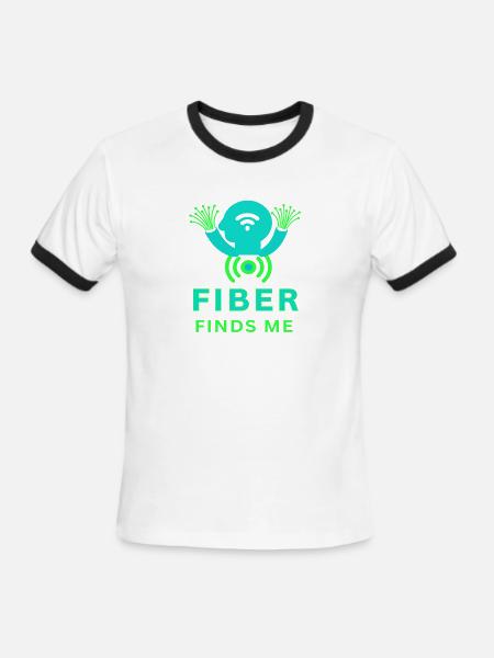 Fiber_Finds_Me_-_sized - Men's Ringer T-Shirt - white/black