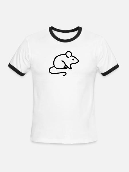mouse - Men's Ringer T-Shirt - white/black