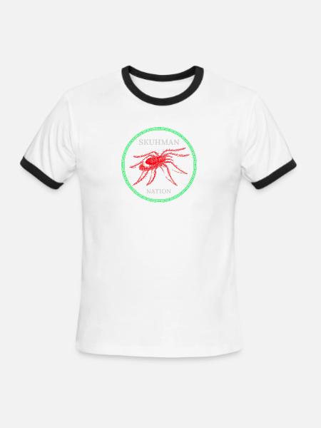 skuhman_nation_spider - Men's Ringer T-Shirt - white/black