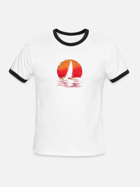 Sailing Steamwave - Men's Ringer T-Shirt - white/black