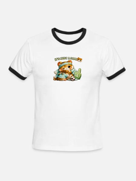 It's Just a Game Hamsters Hug - Men's Ringer T-Shirt - white/black