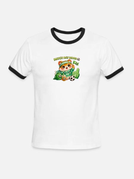 Match Day Mood Hamster - Men's Ringer T-Shirt - white/black
