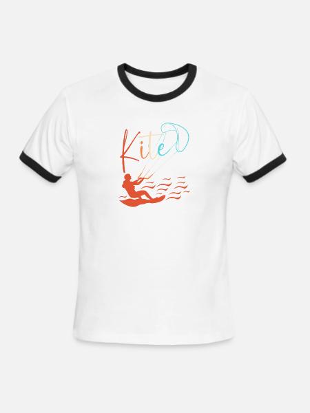 Kitesurfing Kite Water Sports - Men's Ringer T-Shirt - white/black