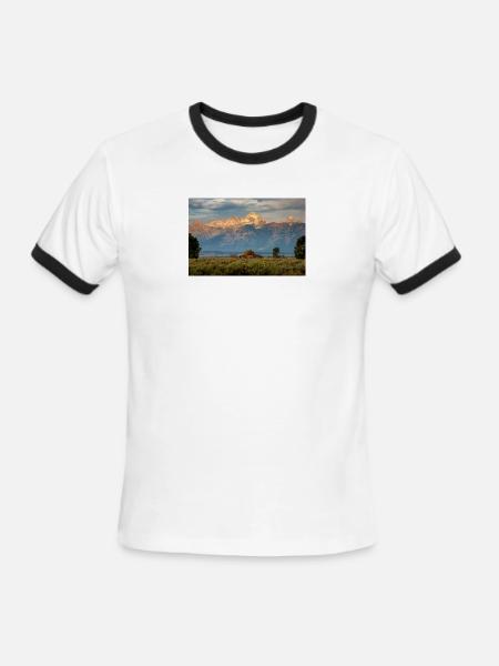Grand Teton homestead - Men's Ringer T-Shirt - white/black