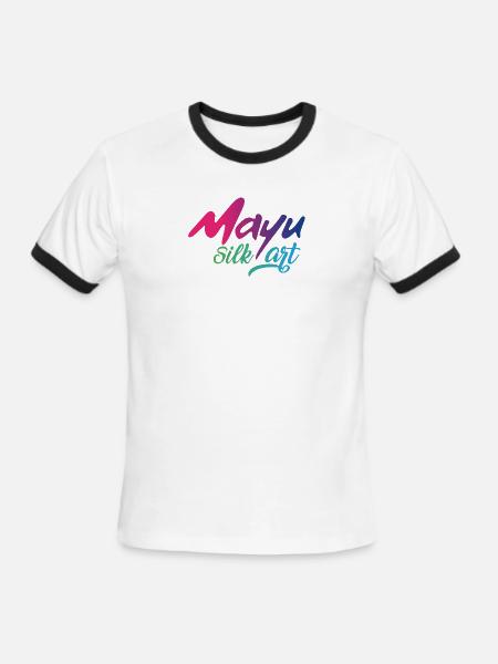 Mayu Silk Art - Men's Ringer T-Shirt - white/black