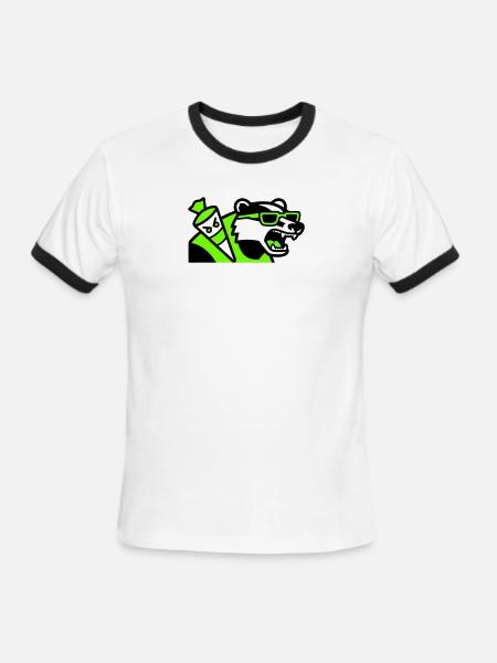 Badger School Cone Mascot - Men's Ringer T-Shirt - white/black