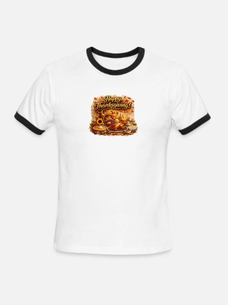 Thanksgiving Harvest Feast - Men's Ringer T-Shirt - white/black