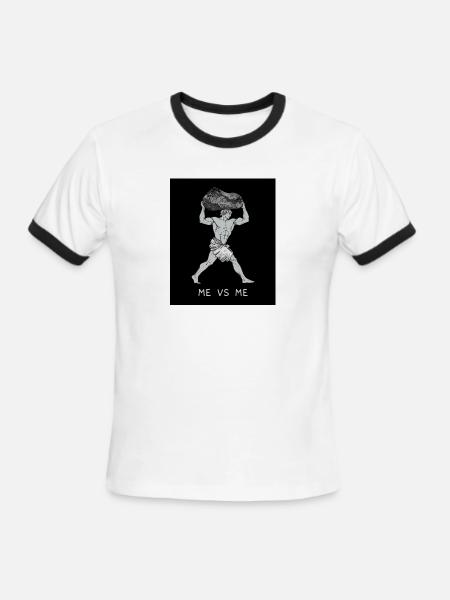 Me Vs Me Rock Lift - Men's Ringer T-Shirt - white/black