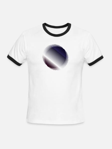 Circular Gradient Ripple - Men's Ringer T-Shirt - white/black