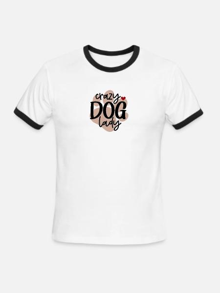 Crazy Dog Lady - Men's Ringer T-Shirt - white/black