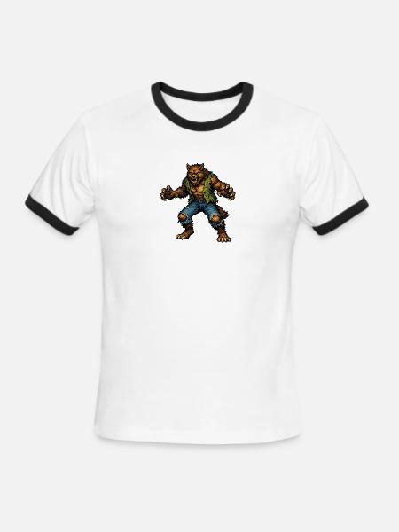 Halloween Werewolf Man - Men's Ringer T-Shirt - white/black