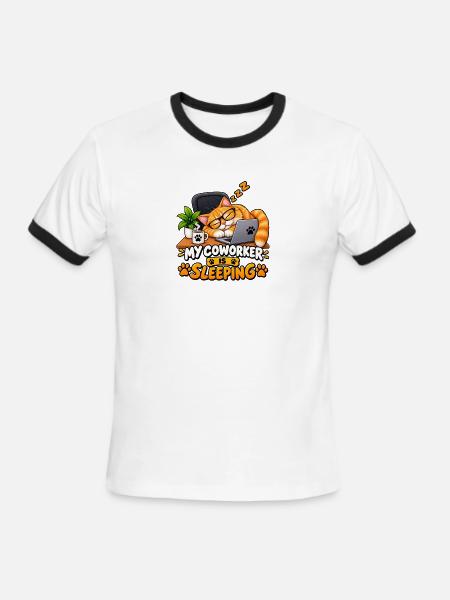 My Coworker Is Sleeping - Men's Ringer T-Shirt - white/black