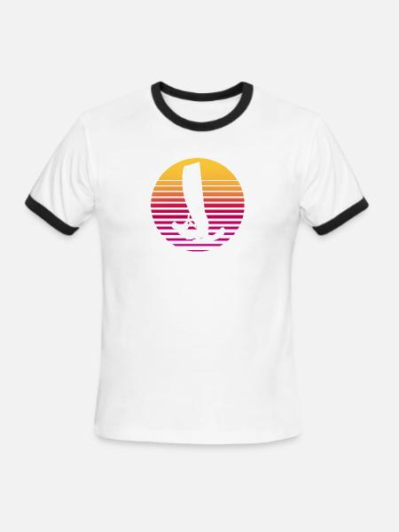 Windsurfing Water Sports Windsurfer - Men's Ringer T-Shirt - white/black
