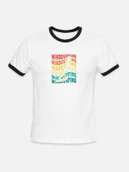 Windsurf Water Sports Windsurfing - Men's Ringer T-Shirt - white/black