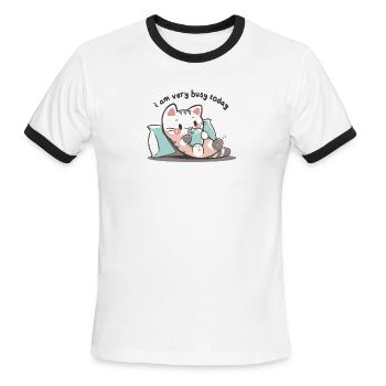 I am very busy today - Men's Ringer T-Shirt - white/black - Front - Jackson (183cm)