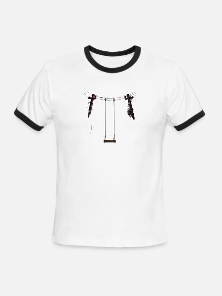 Rustic Swing Silhouette - Men's Ringer T-Shirt - white/black
