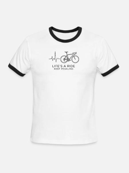 Ride Through Heartbeat - Men's Ringer T-Shirt - white/black