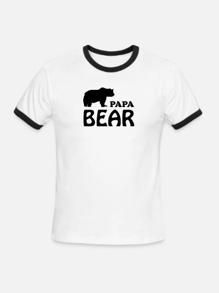 Papa bear - Men's Ringer T-Shirt - white/black