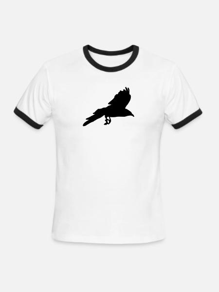 Raven, Crow - Men's Ringer T-Shirt - white/black
