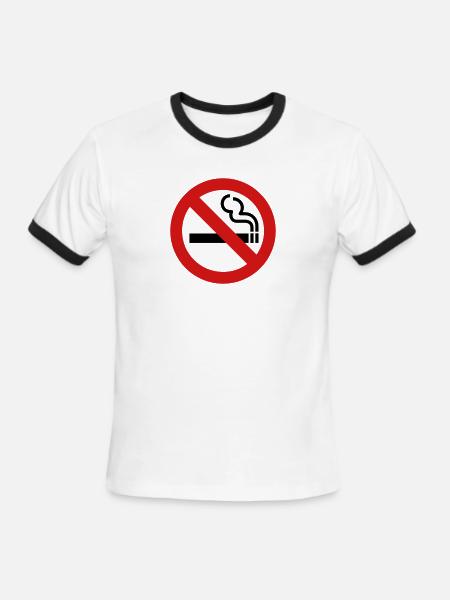 No Smoking - Men's Ringer T-Shirt - white/black