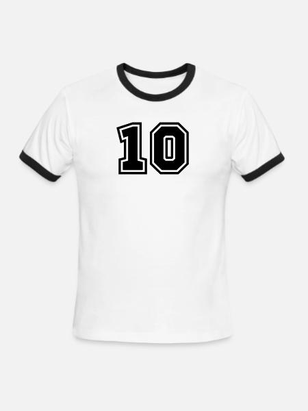10 - Men's Ringer T-Shirt - white/black