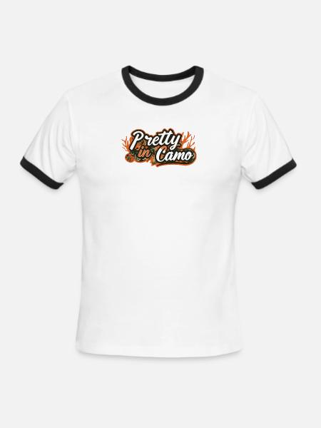 Pretty in Camo - Men's Ringer T-Shirt - white/black