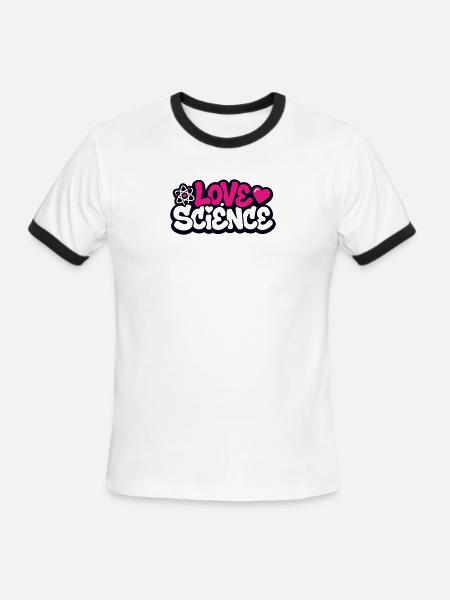 Love Science Schriftzug Logo - Men's Ringer T-Shirt - white/black