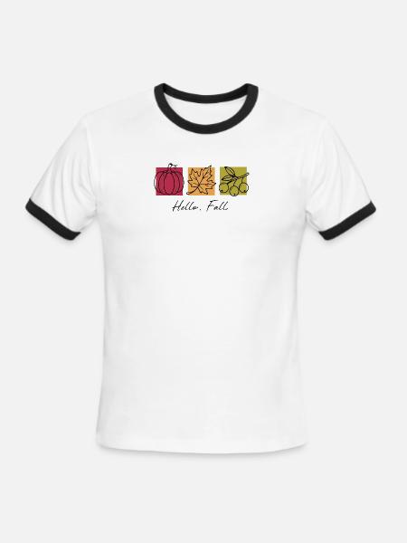 Hello Fall - Men's Ringer T-Shirt - white/black