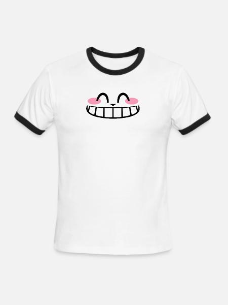 Kawaii Wide Smile | Kate 2021 Tank - Men's Ringer T-Shirt - white/black