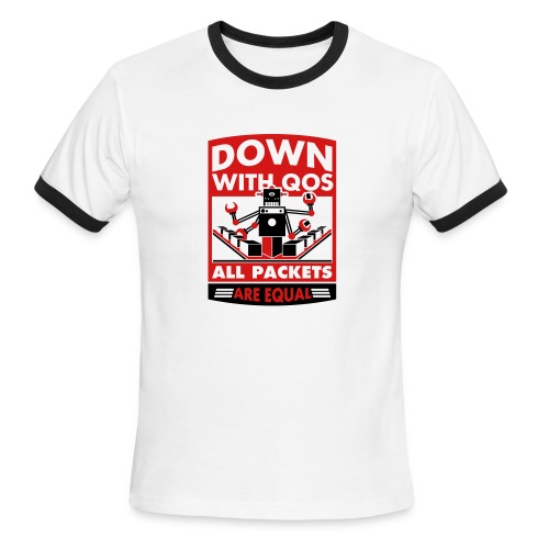 Down With QoS - Men's Ringer T-Shirt